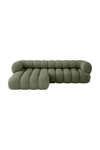 Canapé d'angle gauche Maurice - Vert olive - 3 places - En tissu chenille