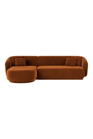 Canapé d'angle gauche Louis - Terracotta - 4 places - Toucher velours