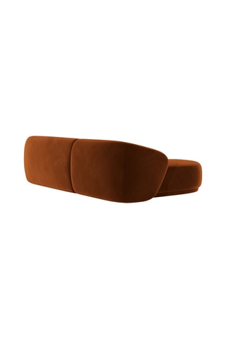 Canapé d'angle droit Louis - Terracotta - 4 places - Toucher velours