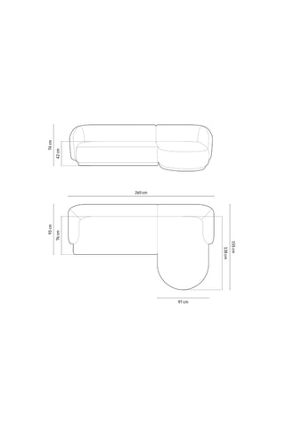 Canapé d'angle droit Louis - Terracotta - 4 places - Toucher velours