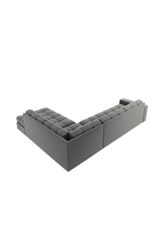 Canapé d'angle droit Yohan - Gris - 5 places - Toucher velours