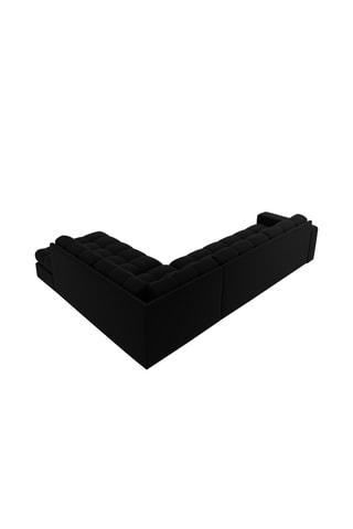 Canapé d'angle droit Yohan - Noir - 5 places - Toucher velours