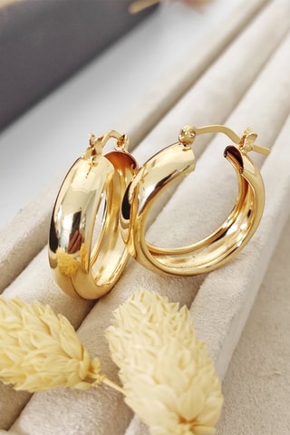 Orecchini a cerchio laminato oro fino