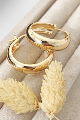 Orecchini a cerchio laminato oro fino