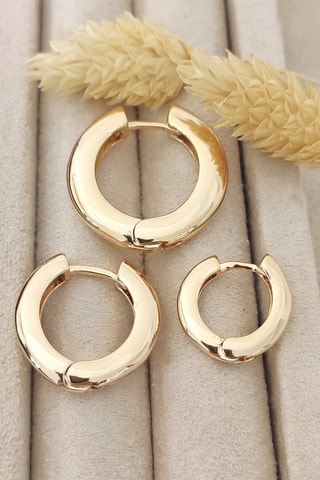 3 orecchini a cerchio laminato oro fino