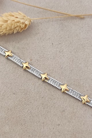 Bracciale - Placcato argento, oro giallo e zirconi