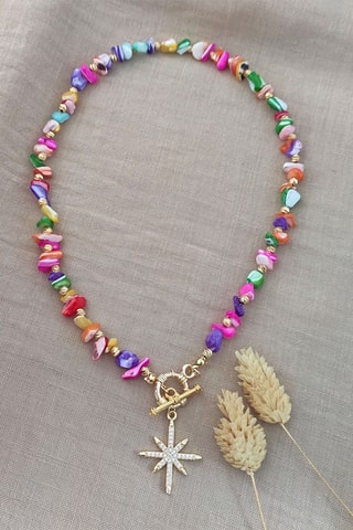 Collana - Placcato oro giallo e madreperla