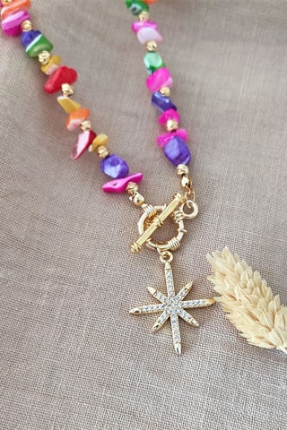 Collana - Placcato oro giallo e madreperla
