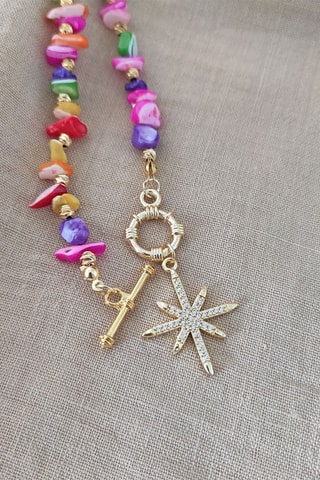 Collana - Placcato oro giallo e madreperla