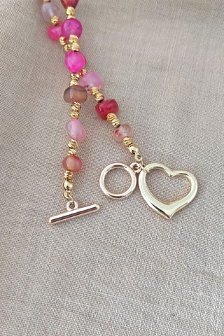 Collana - Placcato oro giallo e agate