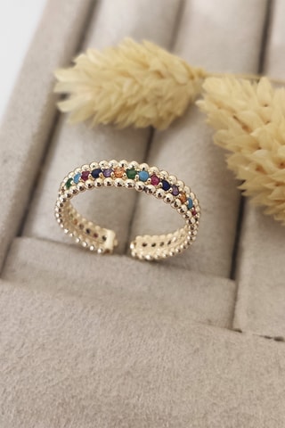 Anello - Placcato oro giallo e zirconi