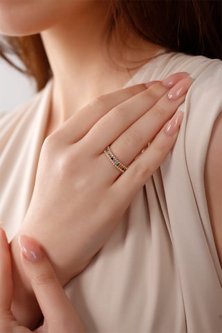 Anello - Placcato oro giallo e zirconi