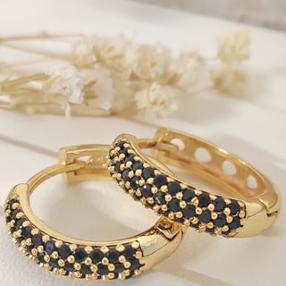 Orecchini - Ottone placcato oro e zircone
