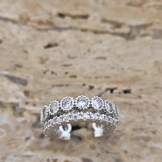 Earcuff - Ottone argentato e zircone
