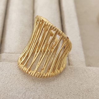 Anello regolabile - Ottone placcato oro