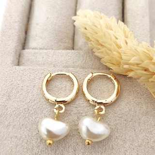Orecchini - Ottone placcato oro e perla