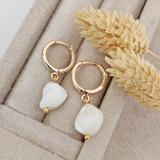 Orecchini - Ottone placcato oro e perla
