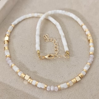 Collana - Ottone placcato oro e pietre di variscite
