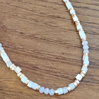 Collana - Ottone placcato oro e pietre di variscite