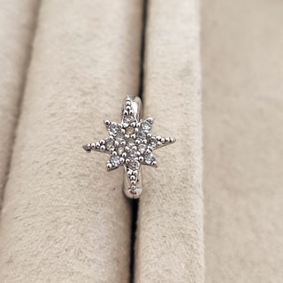 Earcuff - Ottone argentato e zircone