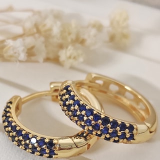 Orecchini - Ottone placcato oro e zircone 