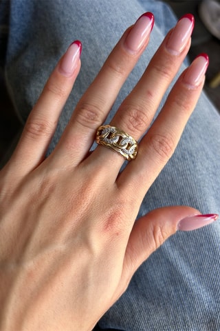 Anello - Laminato oro fino e zirconi
