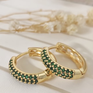 Orecchini - Ottone placcato oro e zircone