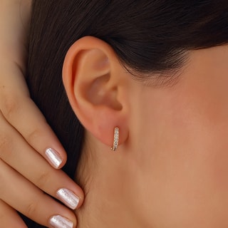 Orecchini - Ottone placcato oro e zircone