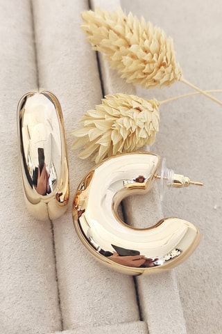 Orecchini a cerchio laminato oro fino