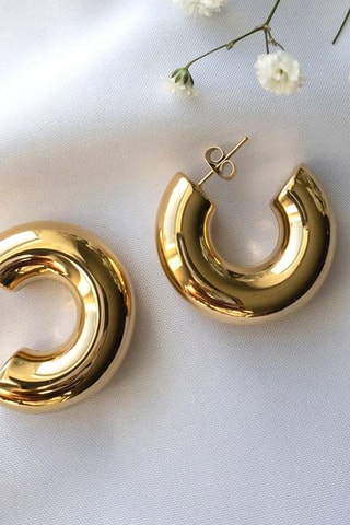 Orecchini a cerchio laminato oro fino
