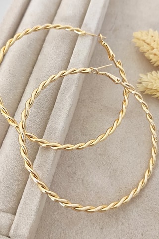 Orecchini a cerchio laminato oro fino