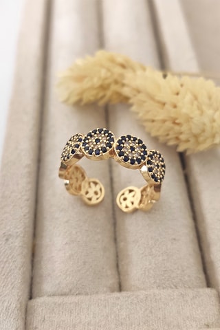 Anello - Placcato oro giallo e zirconi