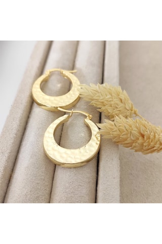 Orecchini a cerchio laminato oro fino