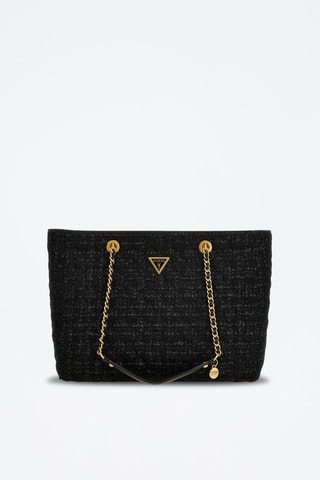 Sac porté épaule en tweed Giully - Noir - Guess
