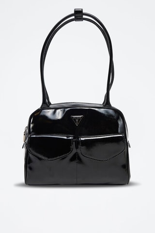 Sac porté épaule verni Waldena - Noir - Guess