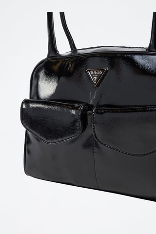 Sac porté épaule verni Waldena - Noir - Guess