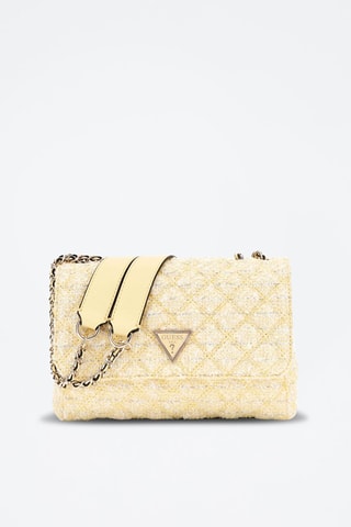 Sac bandoulière en tweed Giully - Jaune - Guess