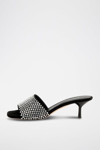 Mules à talons en cuir Eugy - Noir - Guess