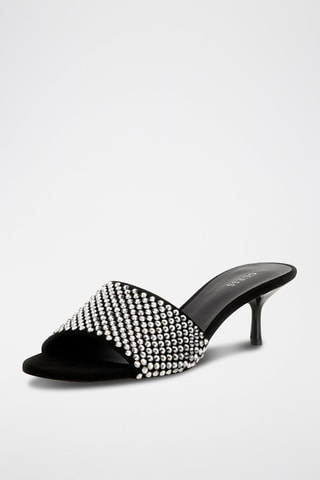 Mules à talons en cuir Eugy - Noir - Guess