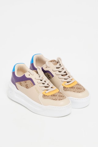 Baskets plateformes - Beige et violet