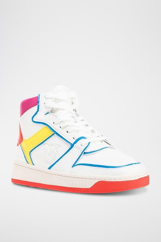 Baskets montantes - Turquoise et blanc