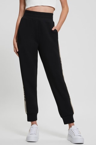 Jogging taille haute Studs - Noir et beige