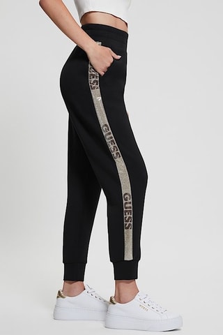 Jogging taille haute Studs - Noir et beige