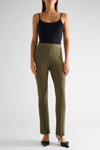 Pantalon flare taille haute Giada - Vert olive