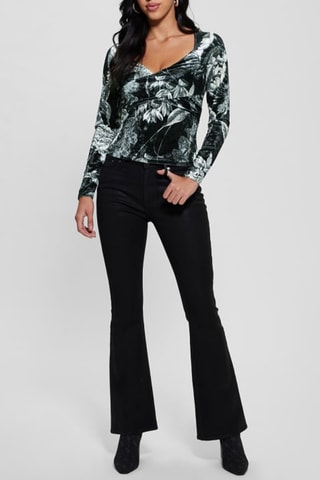Top en velours - Noir