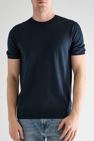 Top en soie - Bleu marine