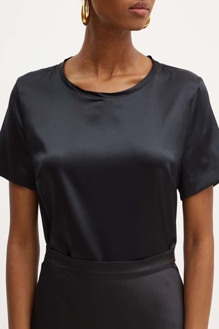 Top en soie Denise - Noir