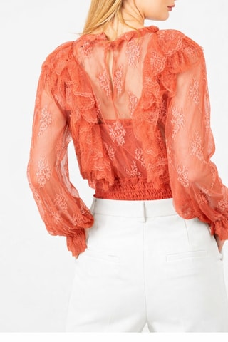 Top en tulle - Corail