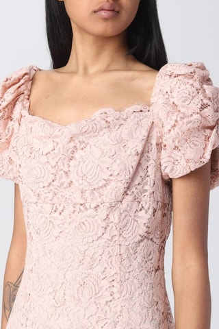 Robe droite en dentelle - Rose