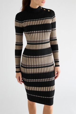 Robe pull Mivian - Noir et beige